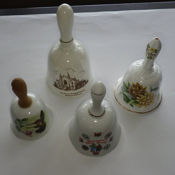 Bone China & Porcelain Bells Upcycle Christmas Crafts Projects Art Decor Lot 4 - Picture 1 of 8